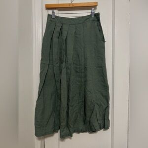 Zara Green Wide-Leg Culottes